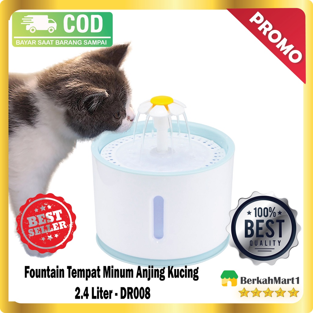 Pet Water Dispenser Fountain / Tempat Minum Anjing Kucing (2.4L,Flowing Water) Original