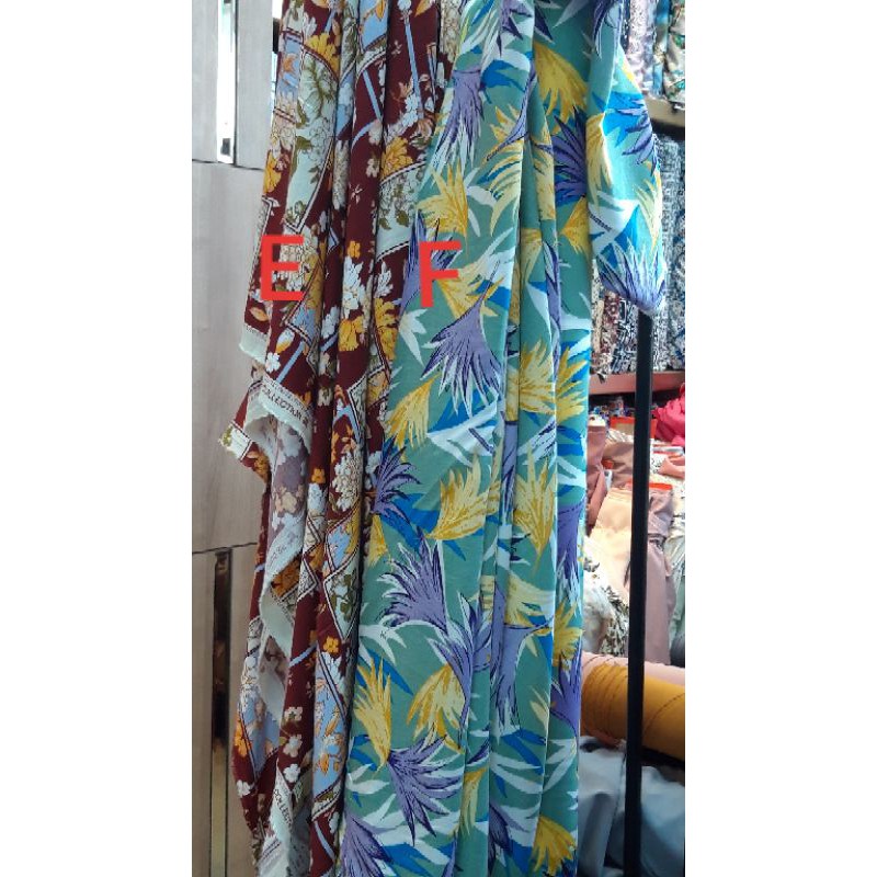 Bahan Kain KATUN RAYON / Kain Rayon Print / RAYON MOTIF TERMURAH