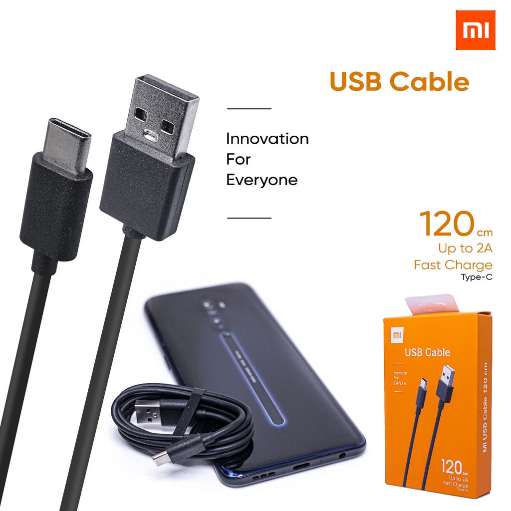 Kabel Data Xiaomi Original 100% Fast Charging Micro Dan Type C Mi6 Note 5/Note 4X