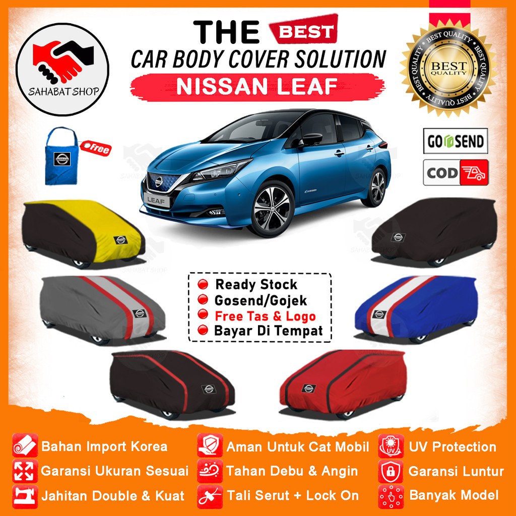 Sahabat Body Cover Mobil Leaf / Sarung Penutup Nissan Leaf Outdoor / Tutup Selimut Mantel Pelindung Kerudung Pembungkus Kerodong Mantol Mobil Leaf Waterproof Anti Air Model Orange