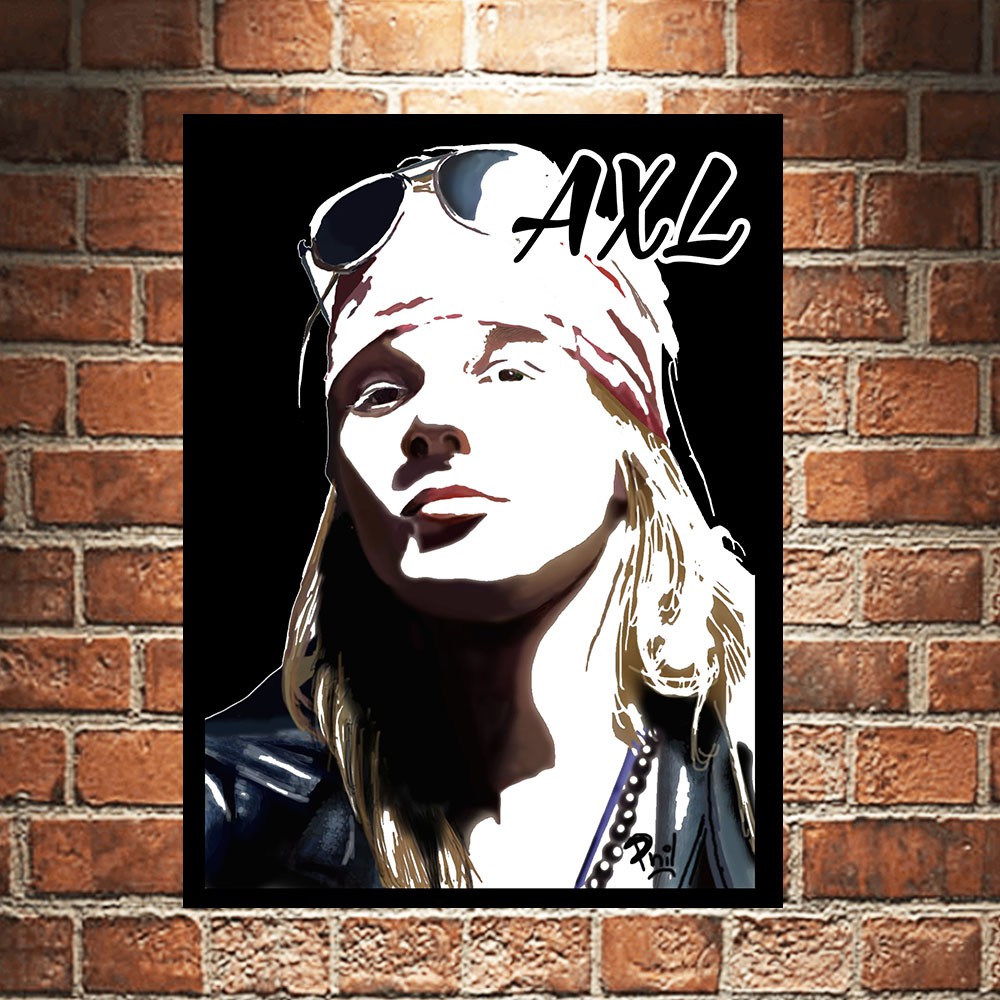 AXL Rose AXL Roses GNR Guns N Roses Poster Kayu Pajangan Dekorasi Dinding Rumah Wall Decor Wallpaper