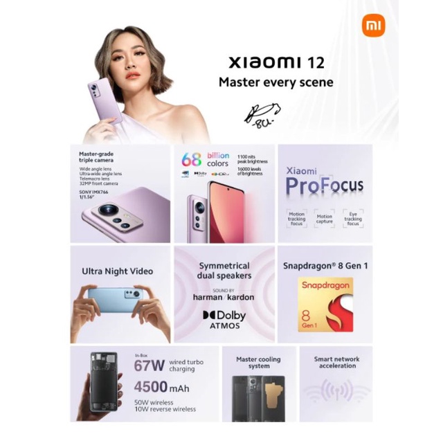 HP Terbaru Xiaomi 12 5G 8/256 Ram 8GB Rom internal 2565GB - New TAM Original Garansi Resmi - Handphone Smartphone Hape 50MP PRO OIS Snapdragon 8 Gen 1 - Warna Baru Blue Gray Grey Black Purple Blue Biru Abu abu Hitam 8 12 256 - Promo Murah-6