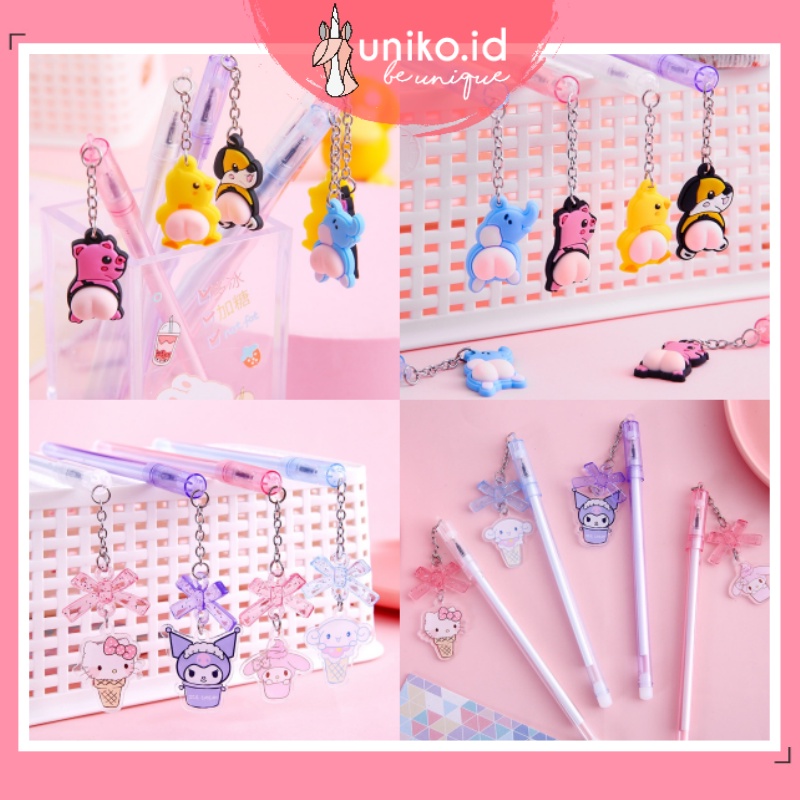 UNIKO.ID - PULPEN GANTUNGAN KARAKTER SANRIO MELODY PEN GANTUNGAN HEWAN ANIMAL PEN KEYCHAIN GEL