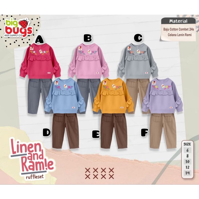 Set Ramie Linen Big Bugs