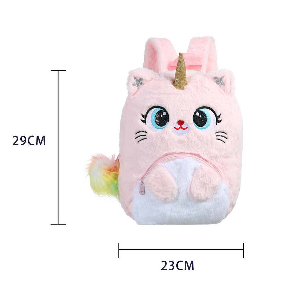 Tas ransel bulu kucing caticorn kitty unicorn tas sekolah anak PAUD TK  kado ultah anak perempuan import berkualitas Tas kucing bulu ransel kucing lucu birthday gift Tas Blingberry import tas blingberry grosir