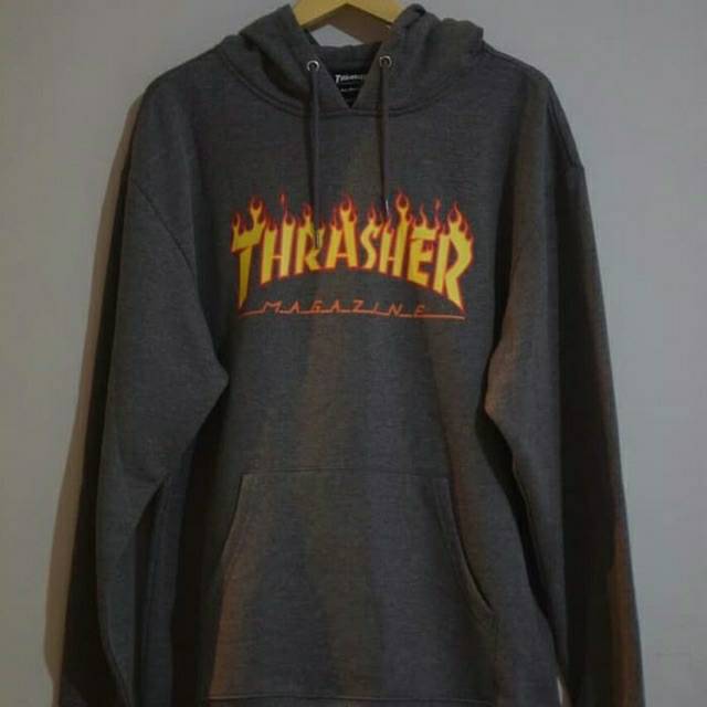 dark grey thrasher hoodie