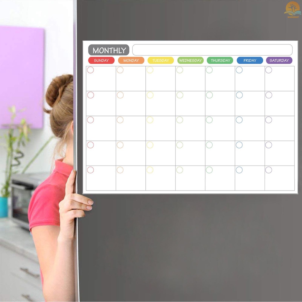 Magnetic Dry Erase Calendar Whiteboard Fridge Magnet Flexible Daily Message Stickers Included Monthly Weekly Daily Calendar Whiteboard 5 Board Pen 1 Eraser for Organizer Schedule Planner To Do List Notepad Wall Set