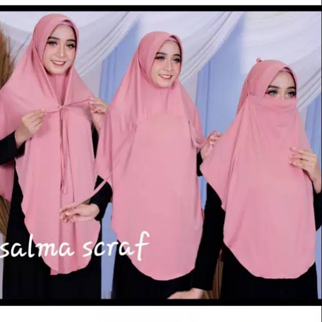 Jilbab masker polos / jilbab tali masker polos / bergo Fatimah polos