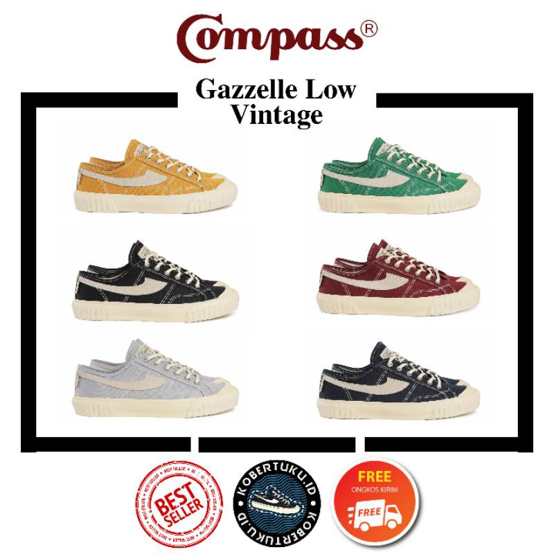 Sepatu Compass Vintage '98 Low Black / Green / Grey / Maroon / Mustard / Navy