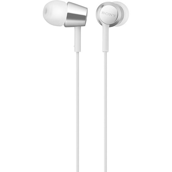 Earphone Sony MDR-EX155AP Handsfree Mass Model In-Ear With Microphone - White Earphone Headset Original