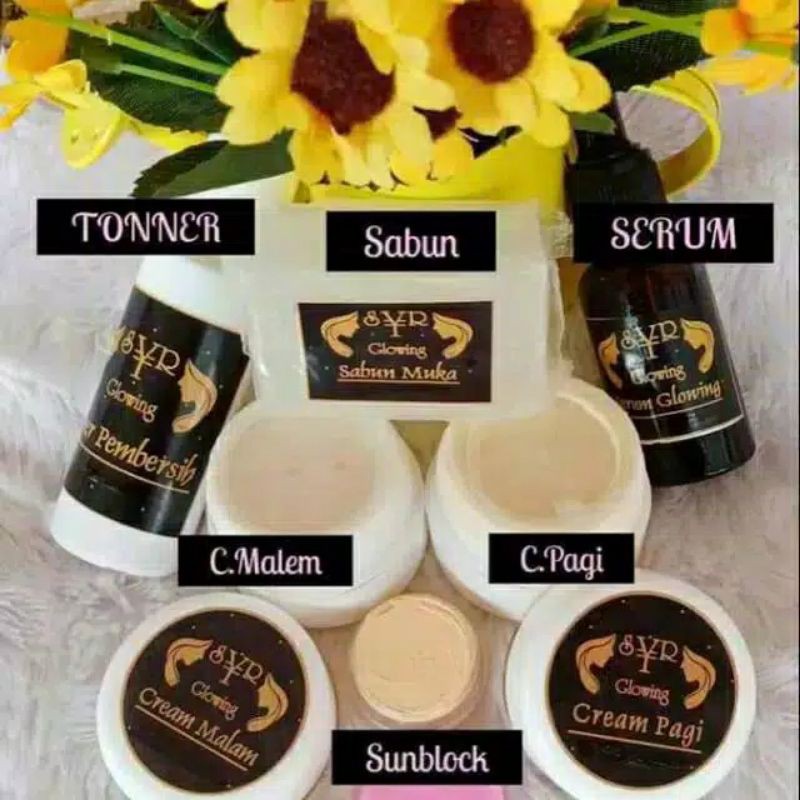 paket lengkap anti flek / krim syr / syahreni glowing cream / anti acne