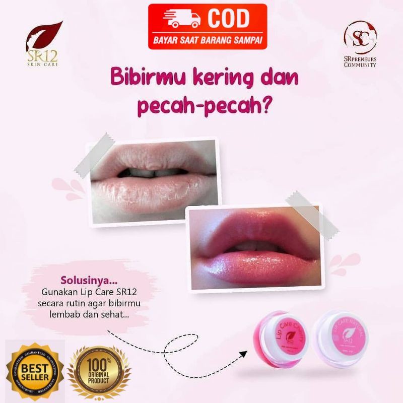 Lip Care SR12 Pencerah Bibir Alami - Lip Balm Pelembab Bibir Kering - Lip Serum Vitamin Bibir
