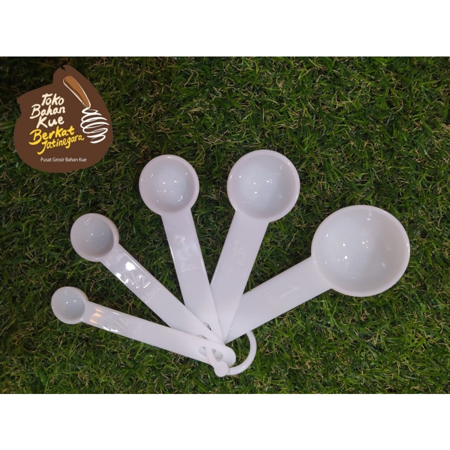 SENDOK TAKAR PUTIH / MEASURING SPOONS 5 PCS / LSN