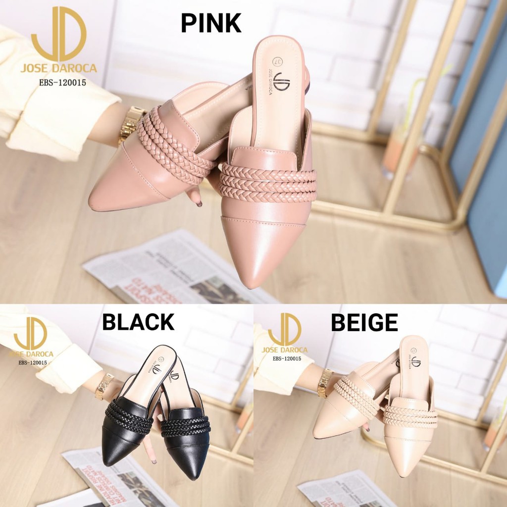 IMPORT Original JOSE DAROCA EBS-120015BB Sandal Slip Slop Murah Wanita Cewek Batam Hitam Pink Beige