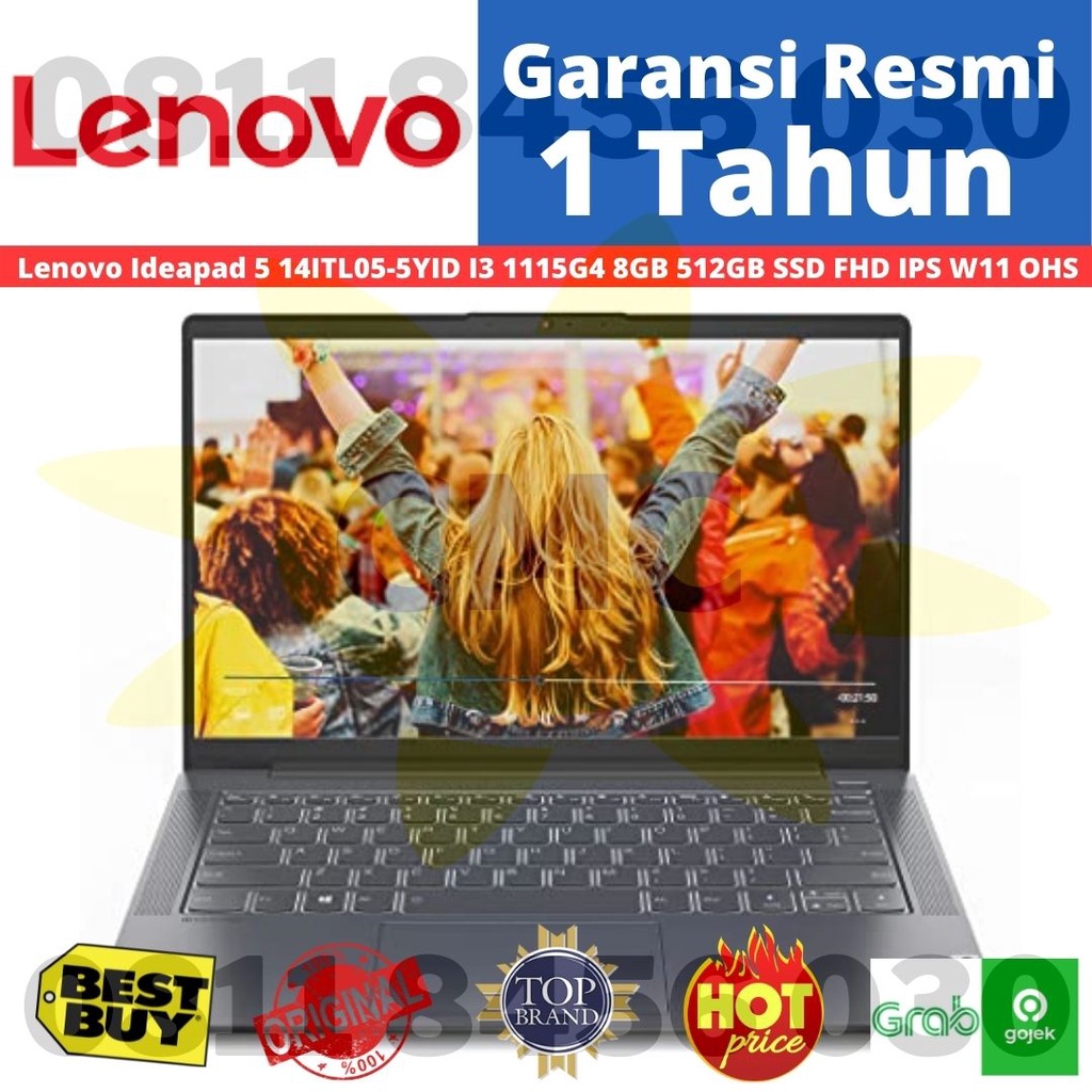 LENOVO Ideapad 5 14ITL05 Core i3-1115G4 8GB 512GB SSD Win11 + OHS FHD IPS