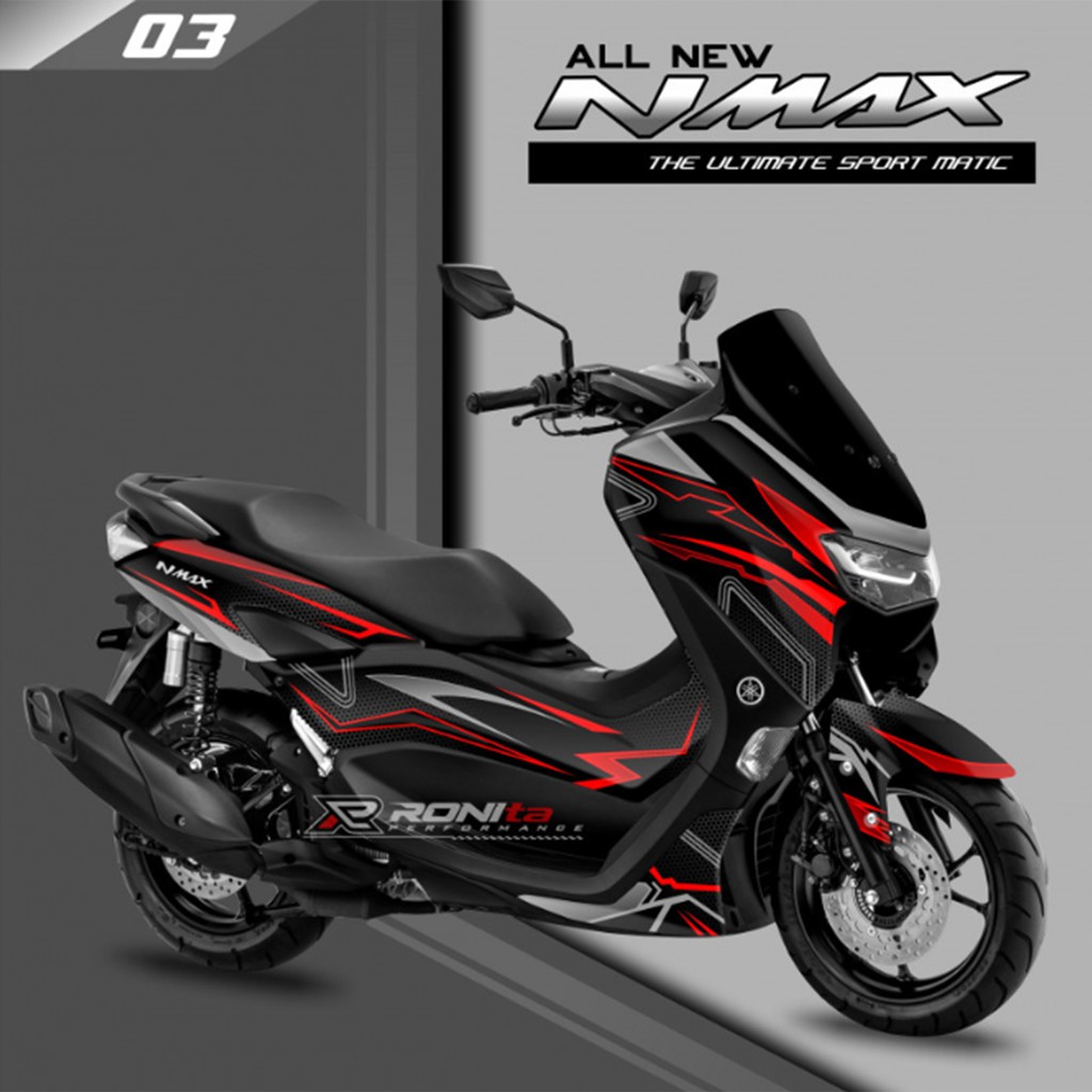 decal stiker sticker new NMAX STRIP MERAH 03