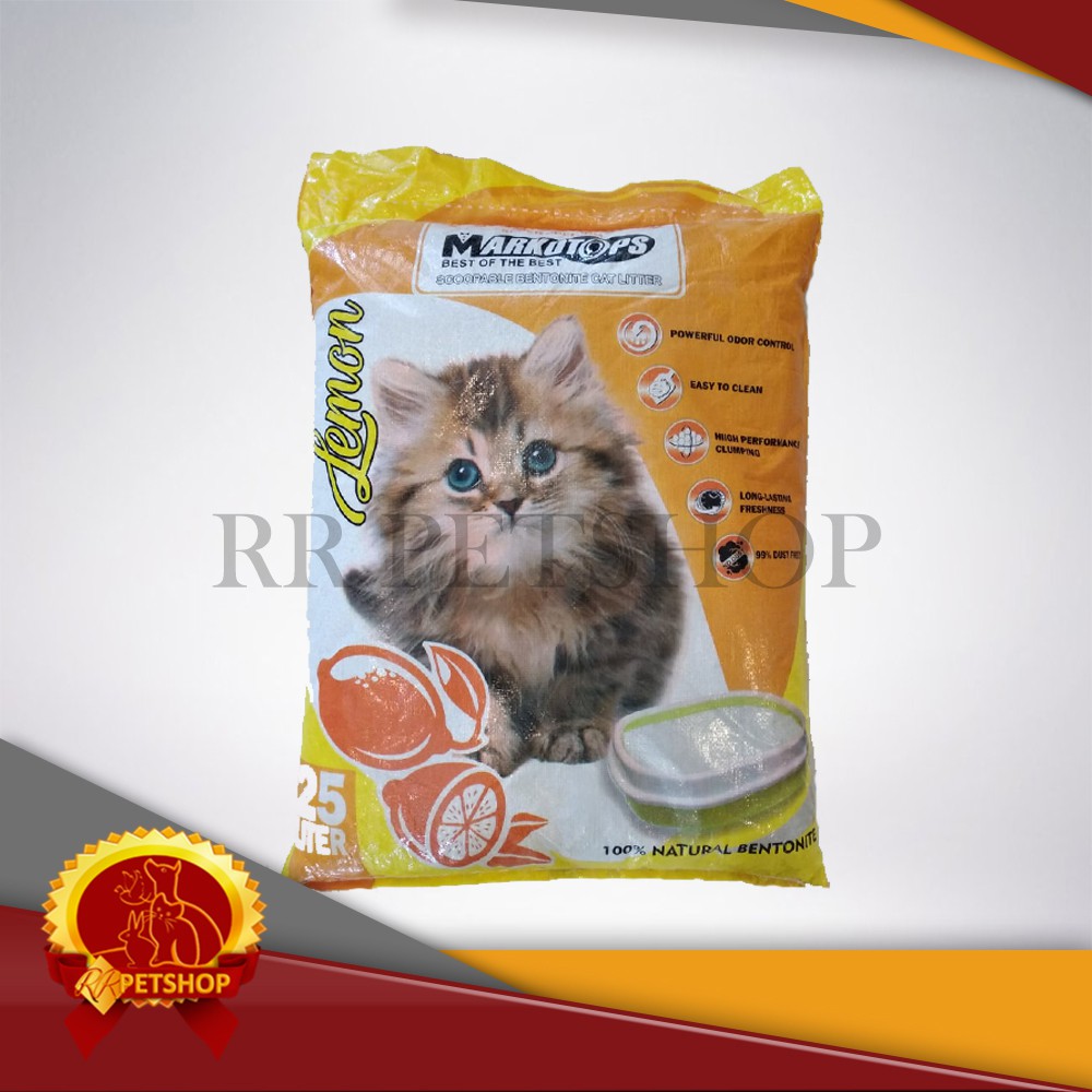 [GOSEND] Pasir Kucing Gumpal Markotops 25 Litter / Liter Clumping 25L