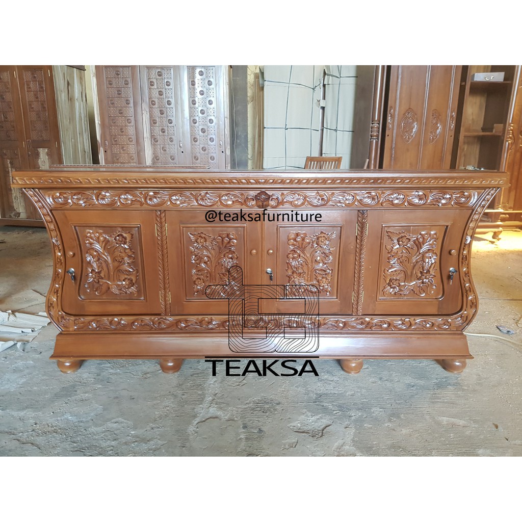 Buffet ukir Kayu Jati 2Meter meja tv