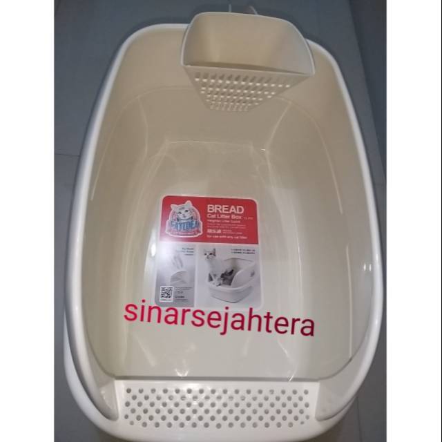 CATIDEA TOILET KUCING CAT LITTER BOX BREAD ROCK-CREAM