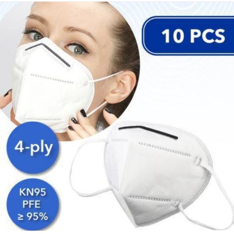 Masker KN95 4 ply 4ply 4 Lapis Masker Kesehatan isi 10 Pcs Earloop Non Medis filter 95% setara n95