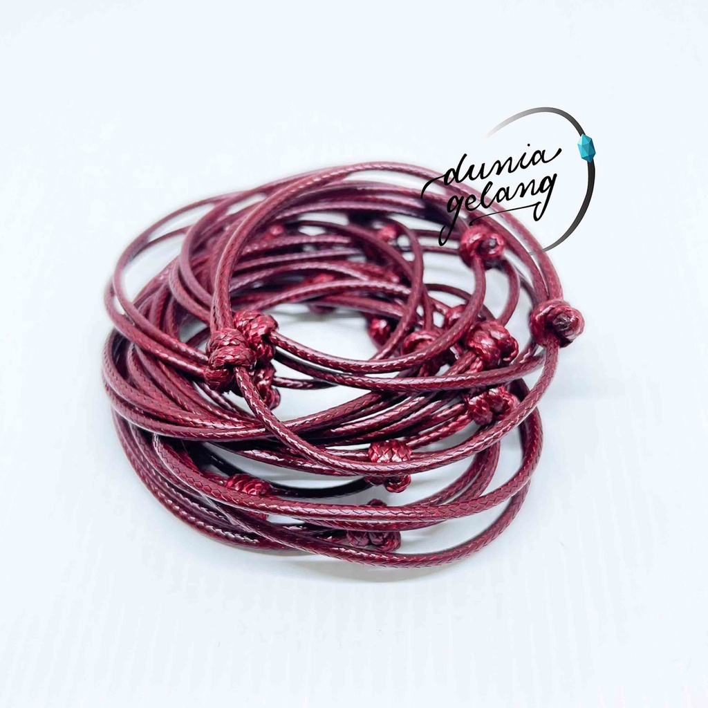 GELANG TALI KOREA POLOS 2 MM / GELANG PRIA WANITA ANAK BISA DI BESAR KECILKAN / AKSESORIS / DUNIA GELANG