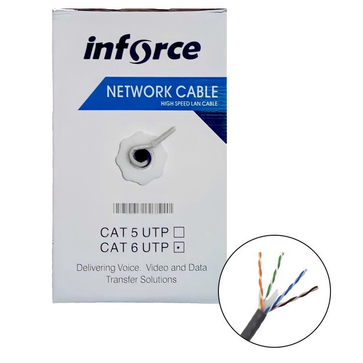 KABEL LAN UTP CAT 6 NETWORKING CABLE INFORCE CAT6 PANJANG 305 METER