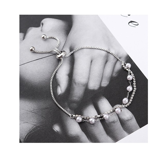 LRC Gelang Tangan Fashion 14k Pearl Crystal Bracelet Y62664