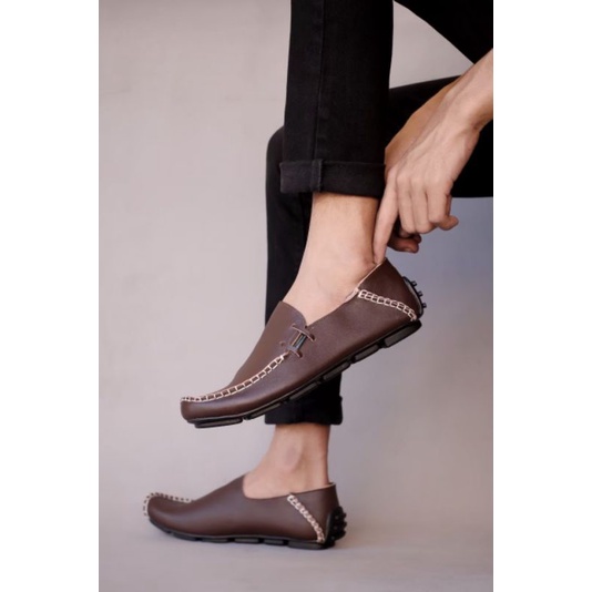 CEVANY MOCCLEA | Sepatu Slip On Pria Original Kulit Asli Formal Kerja Sehari hari