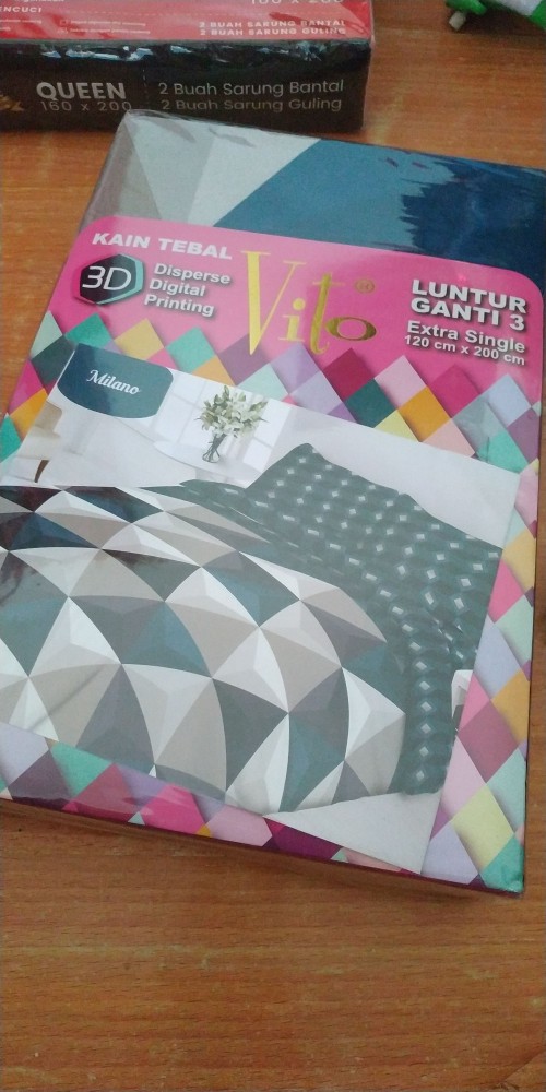 Sprei Vito Disperse Tinggi 30 Motif Minimalist Kenzo Tree Blue Pink Rockstar