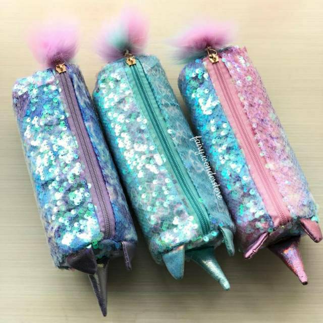 

LUCU BANGET Tempat Pensil Holo Sequin Unicorn Pencil Cosmetic Case Import Murah spt smiggle