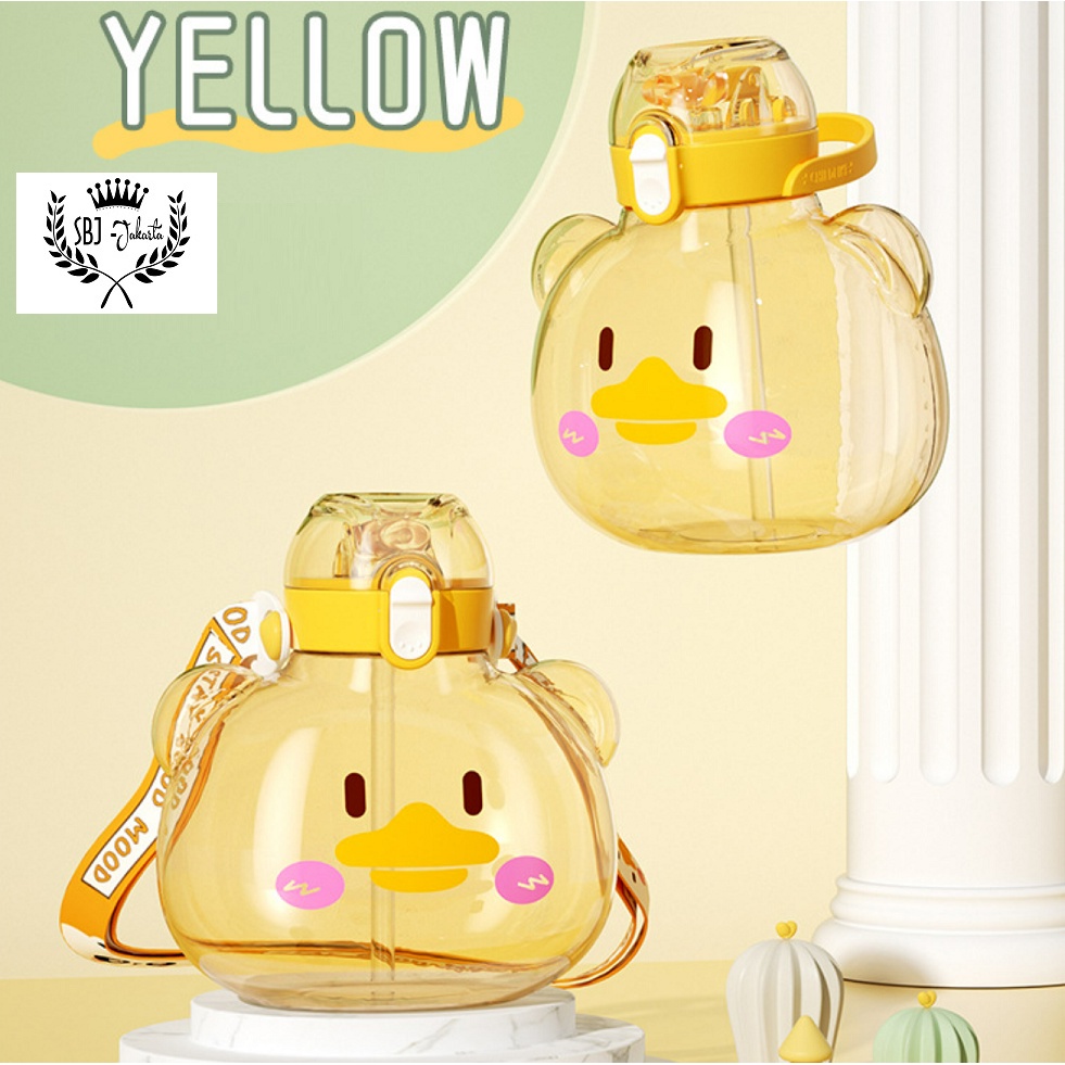 BOTOL MINUM ANAK CHUBBY WILDLIFE BPA FREE 1000 ML DENGAN TALI DAN SEDOTAN