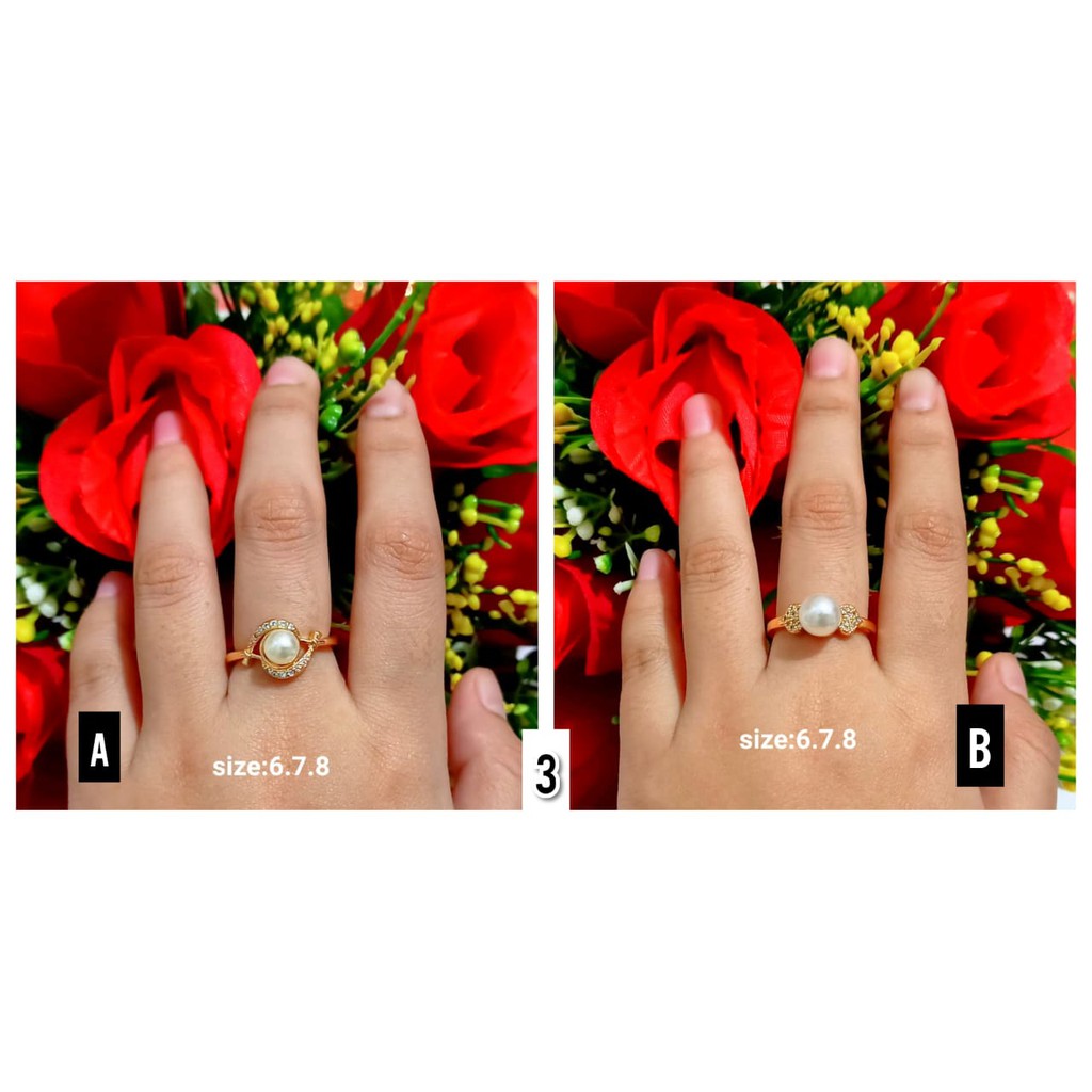 Cincin Dewasa Mutiara permata mewah (COD)