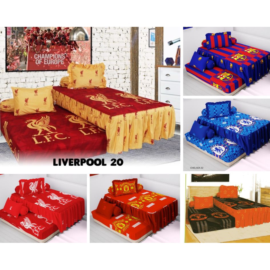 CALIFORNIA SPREI DUO KASUR SORONG CLUB BOLA 100X200 / 90X200