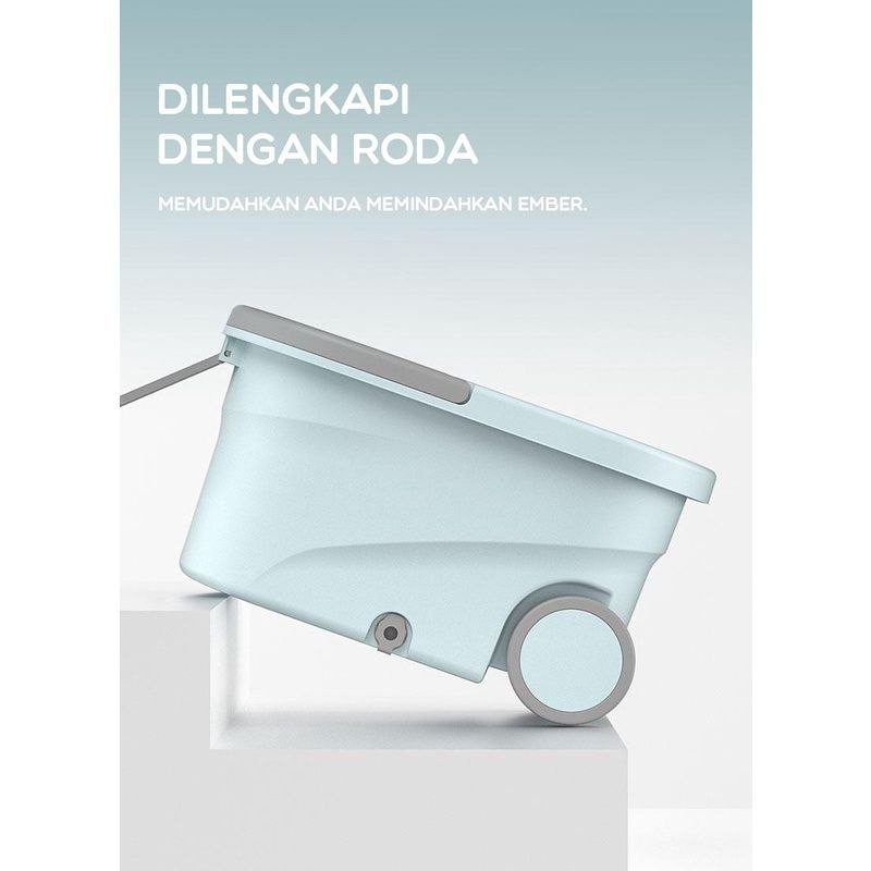 Alat Pel Lantai Ultra Spin Mop SAMONO Dengan Roda SCM012