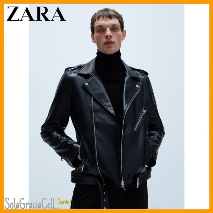 priacoat- zara real leather jacket - jaket kulit asli zara 100% - size xl -coat-pria.