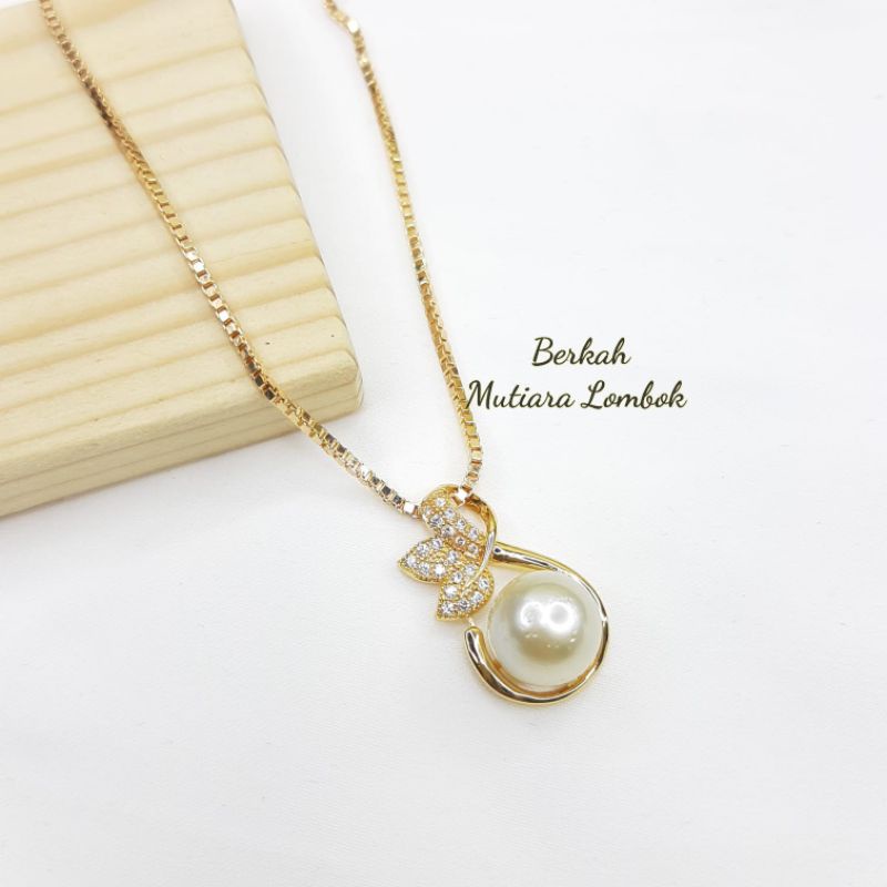Mutiara Lombok Asli Bersertifikat | Liontin Kalung Mutiara Lombok | Mutiara Air Laut