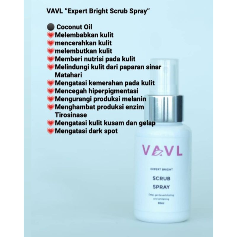 VAVL SCRUB SPRAY FOR FACE AND BODY