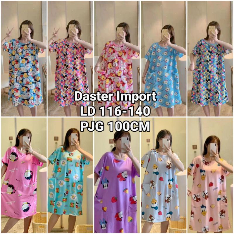 C02A-DASTER WANITA SPANDEK IMPORT / BAJU TIDUR WANITA MURAH UKURAN JUMBO IMPORT C02-A1