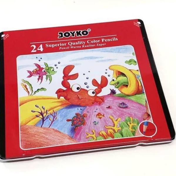 

LANGSUNG KIRIM.. Pensil Warna Joyko Superior 24 Warna Kaleng CP-24TC (Tin Case)