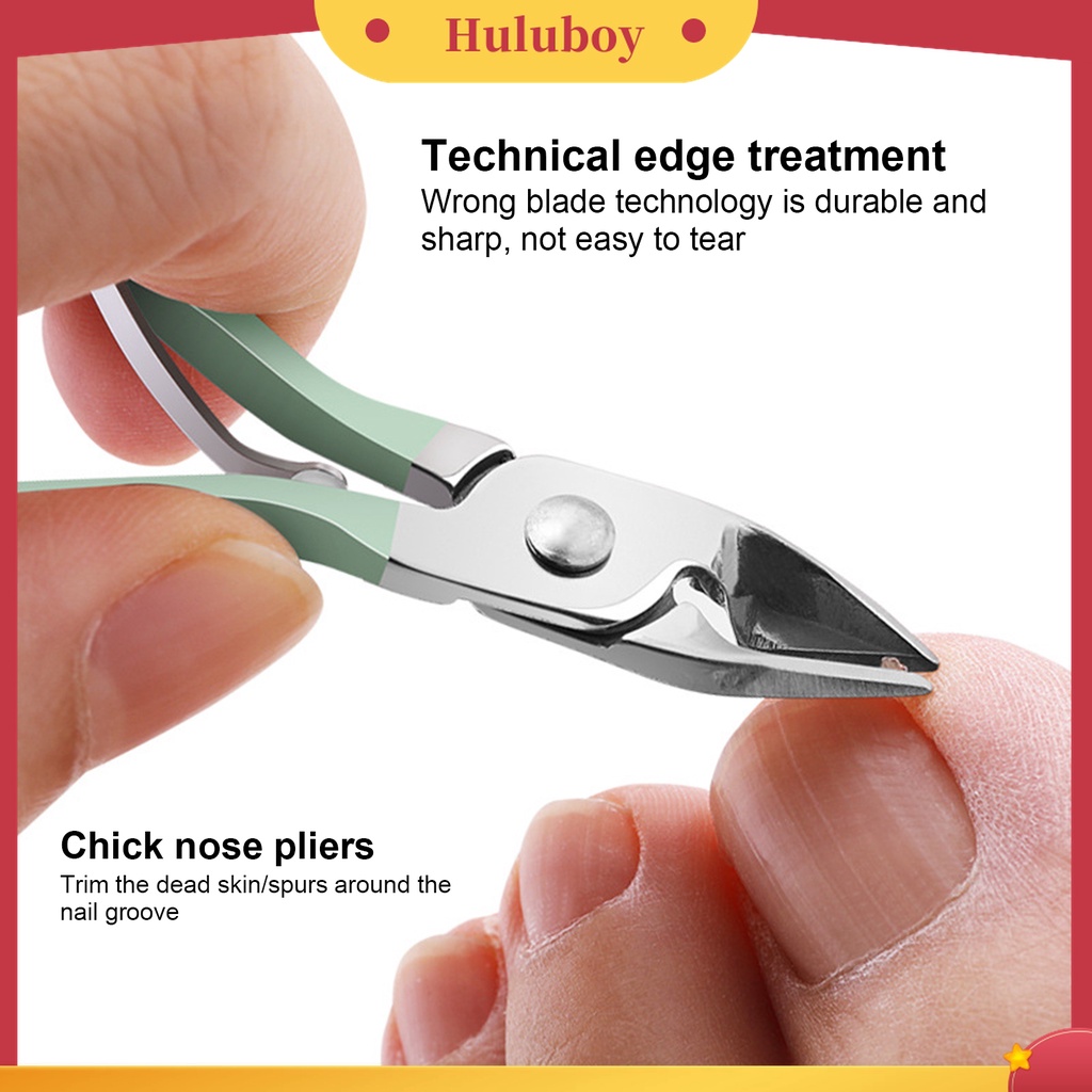 Huluboy Huluboy♡ 16pcs / Set Gunting Kuku Bahan Stainless Steel Untuk Manicure