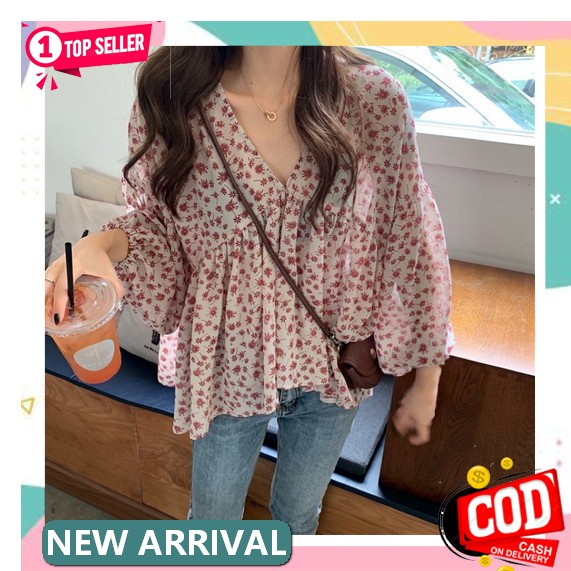 Blouse Korean Style Fashion Import Lengan Panjang Kekinian Wanita 2021 Korea Murah 2022 Terbaru [Dai