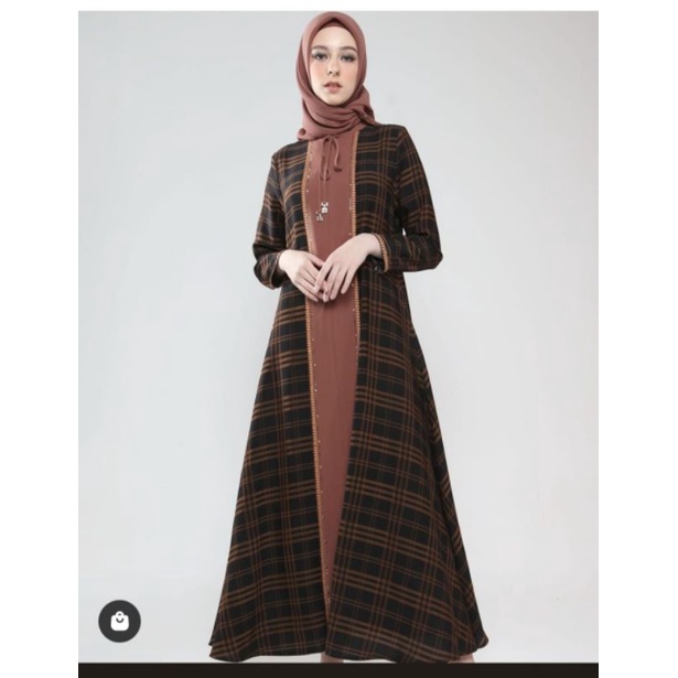 Hikmat A3385-02 Green & Brown, Original Hikmat Abaya