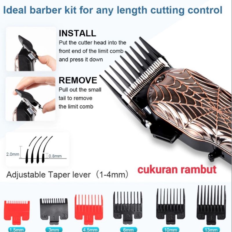 Alat Cukur Rambut Kemei Km2616 Hair Clipper Profesional Turbo Elektrik Mesin Cukuran LCD Digital Km 2616