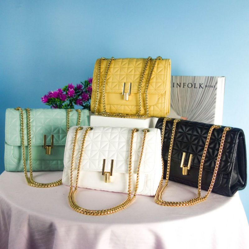 Tas Selempang Bahu Tali Rantai Branded Import Mewah Mahal Wanita Elegant Premium Hand Bag Original