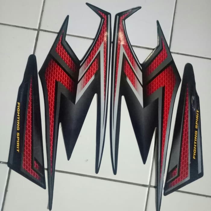 stiker striping Yamaha rx king 2004 hitam merah