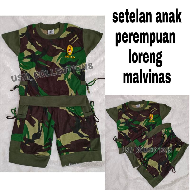 setelan anak perempuan loreng malvinas - kaos anak pendek loreng malvinas