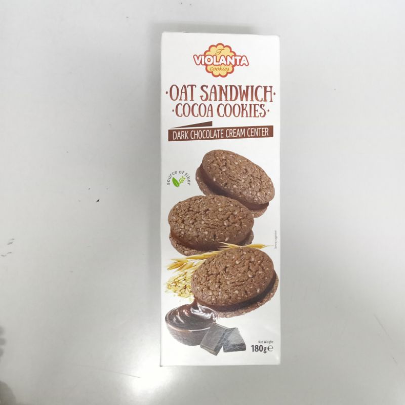 

(MAKANAN RINGAN) VIOLANTA OAT SANDWICH COOKIES DARK CHOCOLATE 180GR