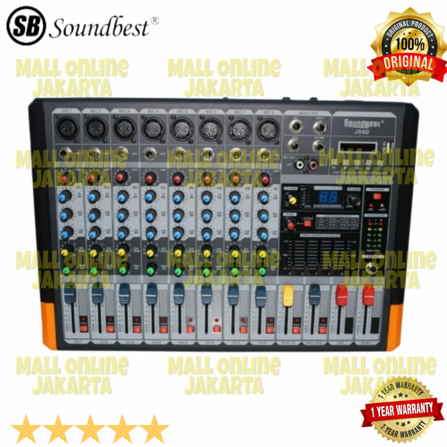 Power mixer 8 channel soundbest js8d Original ampli js 8d 8 ch