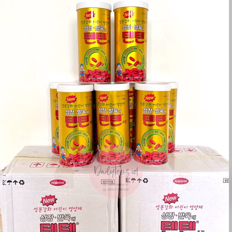 (READY STOCK) Tenten chewable vitamin korea Multivitamin 1 kaleng/tube SEGEL mineral pertumbuhan pen