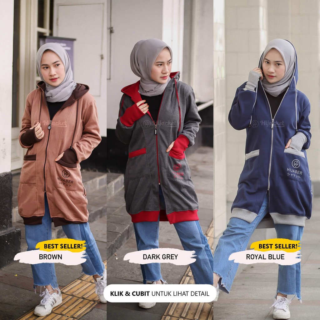 ✅Beli 1 Bundling 4✅ Hijacket YUKATA Original Jacket Hijaber Jaket Wanita Muslimah Azmi Hijab Hijaket-2